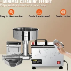 Elektrisk tomatpress, 49x23x34,5 cm, rostfritt stål