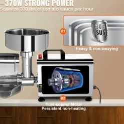 Elektrisk tomatpress, 49x23x34,5 cm, rostfritt stål