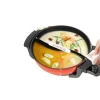 Elektriska Stekpannor & Wokar-Elektrisk Tvilling Hot Pot, 6L Kapacitet, Justerbar Temperaturkontroll, Hållbar Gjutjärnsdesign