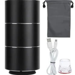 Vakuumförpackare-Elektrisk Vakuumförseglare Pump Bärbar Mini Hushållsförseglingsförpackningsenhet Svart med USB-strömkabel