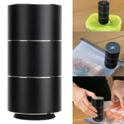 Vakuumförpackare-Elektrisk Vakuumförseglare Pump Bärbar Mini Hushållsförseglingsförpackningsenhet Svart med USB-strömkabel