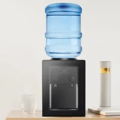 Elektrisk vattenautomat & vattenkylare - Bordsmodell - Varm & kall - 550 W snabb uppvärmning - 75 W kylning - För hem, kontor, husbil - Svart