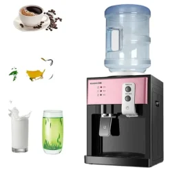 Vattenkylare-Elektrisk Vattendispenser, 550W Värmekraft, Toppmatad Design, Hållbar Rostfritt Stål