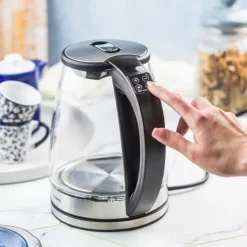 Vattenkokare-Elektrisk vattenkokare med temperaturkontroll, glas, 1,8L, KLAUSBERG KB-7887
