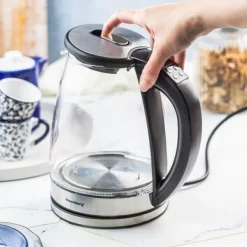 Vattenkokare-Elektrisk vattenkokare med temperaturkontroll, glas, 1,8L, KLAUSBERG KB-7887
