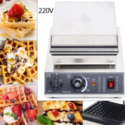 Våffeljärn-Elektrisk Våffeljärn, 2000W Effekt, Justerbar Temperatur och Timer,2