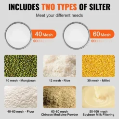 Durkslag & Silar-Elektrisk vibrerande siktmaskin, 40+60 Mesh, Automatisk sifter, shaker, hög effektivitet, justerbar hastighet