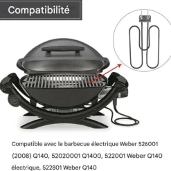 Grillar-Elektrisk Värme för Grill - Ersättningsvärmeelement för Grillar - 2200W, Kompatibel med Weber 66631 Weber Q140 Q1400