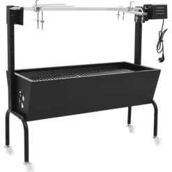 vidaXL Grillugnar & Ugnar Med Roterande Stekspett-Elektriskt grillspett rotfritt stål