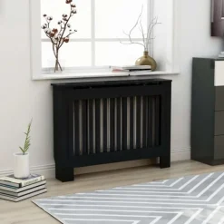 vidaXL Elementskydd svart 112x19x81,5 cm MDF