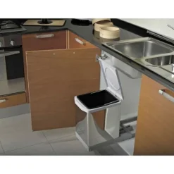 Soptunnor & Papperskorgar-Elletipi Poubelle à encastrer TOWER - utdragbar, automatisk lock, 17 L, PAL609/1ALL