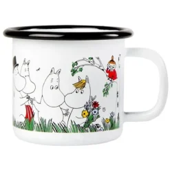 Kaffe- & Teserviser-Emaljmugg Mumin Glada Familjen 1.5 dl från Muurla Moomin Colors
