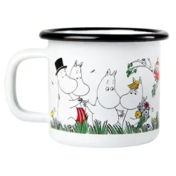 Kaffe- & Teserviser-Emaljmugg Mumin Glada Familjen 1.5 dl från Muurla Moomin Colors
