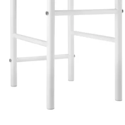 [en.casa] Kläd- & Garderobsförvaring-® Klädbetjänt Anaheim-107x45x45cm-pulverlackerad metall-MDF- Sitshöjd: 45 cm-vit