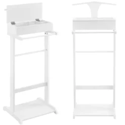 [en.casa] Kläd- & Garderobsförvaring-® Klädbetjänt-43,5x34,5x110cm-furu-vit