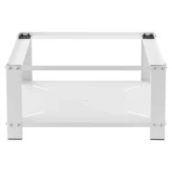 [en.casa] ® Tvättmaskinsstativ-Förhöjningssockel-med hylla-63x54x31cm-pulverlackerat stål-vit-max. belastning:150 kg