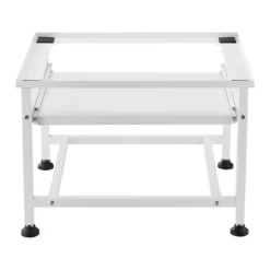[en.casa] Tvättmaskiner-® Tvättmaskinstativ-Förhöjningssockel-med utdragbar hylla-63x54x41cm-pulverlackerat stål-vit-max.belastning:150kg