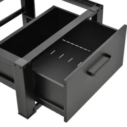 [en.casa] Tvättmaskiner-® Tvättmaskinstativ-Förhöjningssockel-med utdragbar låda-63x54x31cm-stål-svart-max150kg