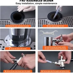 Ölkranar-Enkel Tap Kegerator Tornsats, Kegerator Öltorn & A-System Fatskoppling