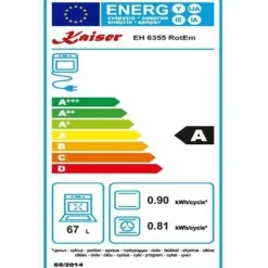 Ensemble four électrique - KAISER - EH 6355 RotEm - 8 funktioner - Glaskeramisk platta 60 cm - Bordeaux