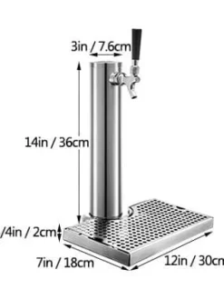 Ölkranar-entapps öltorn i rostfritt stål med droppbricka, kompletta tillbehör, enkel montering, applikation för flera scener