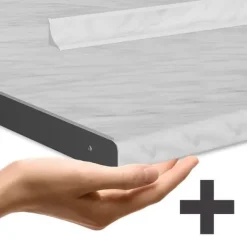 Monteringsfärdiga Kök & Pentryn-Fame-Line kök, 300 cm med högskåp, PT Marble, Country vit/vit, Vicco