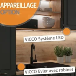 Fame-Line kök, 280 cm, PT Antracit, Country Antracit/Golden Oak, Vicco