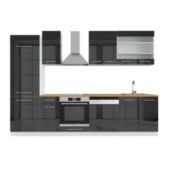 Fame-Line kök, 300 cm, PT Ek, Blank antracit/vit, Vicco