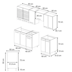 Monteringsfärdiga Kök & Pentryn-Fame-Line kök, 240 cm, PT Marble, Grön ek och guld/guld ek, Vicco