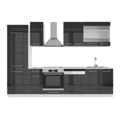 Fame-Line kök, 300 cm utan bänkskiva, antracit, Vicco