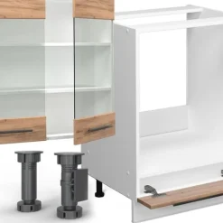 Fame-Line kök, 355 cm utan bänkskiva, Gyllene/vit ek, Vicco