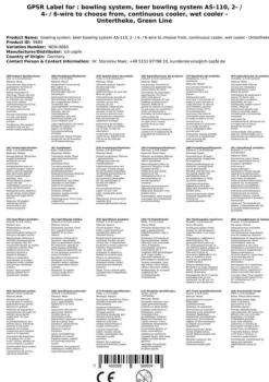Ölkranar-Fatölskylare, Ölkylare, Öltapp, Öldispenser Lindr AS-110 2/4/6 linje för val, kör svalare, våta kylare - under disk, Green Line, Kylslingor:4-radig
