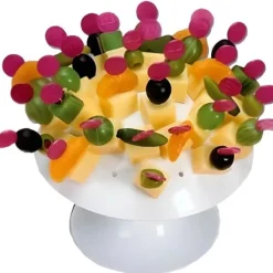 Tillbehör För Matservering-Festsvamp - CHG - Praktisk och dekorativ - Livsmedelsgodkänd plast - 32 spett - Tillverkad i Tyskland