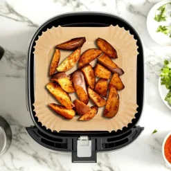 Fritöser-Fettfritt pappersinlägg till airfryer, fyrkantigt, 19x19 cm, 200 st.