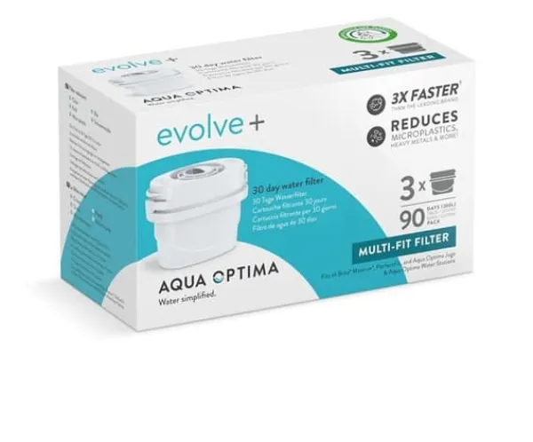 Vattenfilter-Filter för Kolfilterkanna - Aqua Optima - EPS319 - 3 Enheter - Plast - Vit