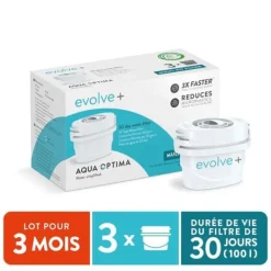 Vattenfilter-Filter för Kolfilterkanna - Aqua Optima - EPS319 - 3 Enheter - Plast - Vit