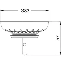 Diskhokorgar-Filterkorg i rostfritt stål för FRANKE diskho, diameter 83 mm, 008445