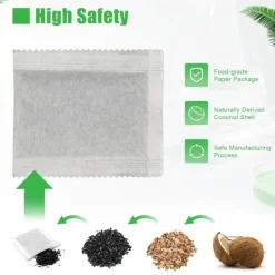 Filterpåsar med aktivt kol 20-pack, för luft- och vattendestillator/renare, avlägsnar klor, kolloider och tungmetaller, vit