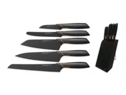 Fiskars Köksknivar-- Knivblock och knivuppsättning - 5 st.
