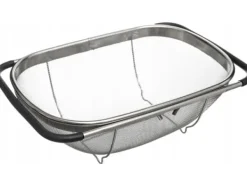 5five Durkslag i rostfritt stål, kökssil med handtag, durkslag i rostfritt stål, kökstillbehör, durkslag i stål