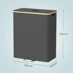 Tvättutrustning-Flaskbehållare 140L - Återvinningskärl med lock och innerpåse - För kök