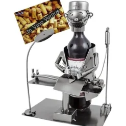 Vinflaskhållare-Flaskhållare - BRUBAKER - Kirurg - Metall - Silverfärgad - 33 cm i höjd