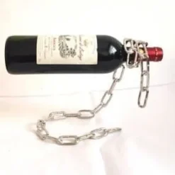 Flaskhållare - Kedja - Silver - Järn - 20 x 6 cm - Originalpresent