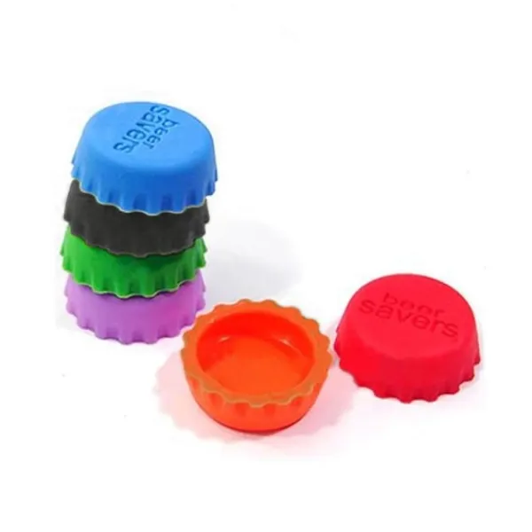Flaskstopp & Flaskförslutare-Flaskkork i silikon 6-pack - "Beer Saver" olika färger