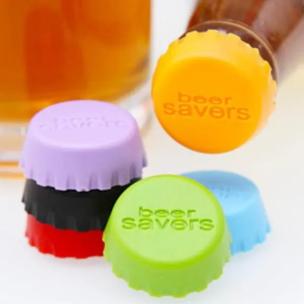 Flaskstopp & Flaskförslutare-Flaskkork i silikon 6-pack - "Beer Saver" olika färger