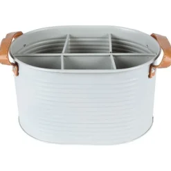 Flasklåda - Home Styling Collection - Metallisk - Ljusgrå - 6 flaskor