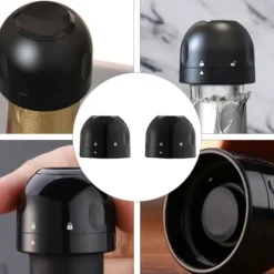 Flasklock - Preventor - 2 delar - ABS Silikon - Svart - Lufttät