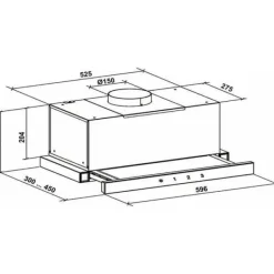Fläktkåpa - GURARI - GCH 117 Wh - 60 cm - 1000 m³/h - Vitt glas