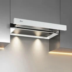 Fläktkåpa - GURARI - GCH 117 Wh - 60 cm - 1000 m³/h - Vitt glas