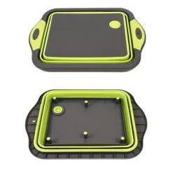 Skärbrädor-Fällbar multifunktionell skärbräda - Skärbräda, avrinningsställ, durkslag, förvaringskorg. Fransk säljare.